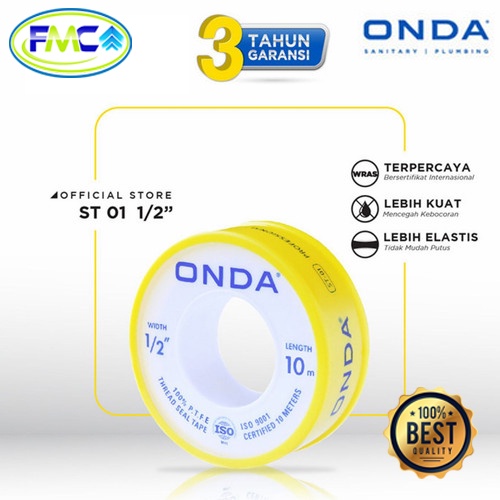 Seal Tape Onda Original Penutup Celah Keran Kran Air Fitting Drat Pipa Rucika Wavin Power dll