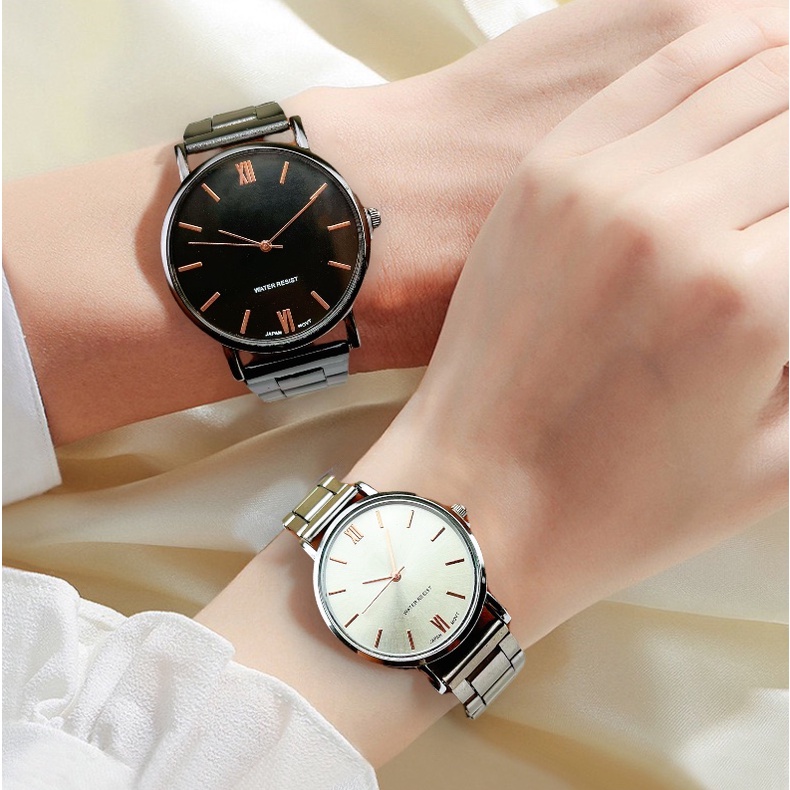 ✅COD Jam Tangan Couple Rantai Stainless Analog Watch Pria Wanita Permium Import    S1272