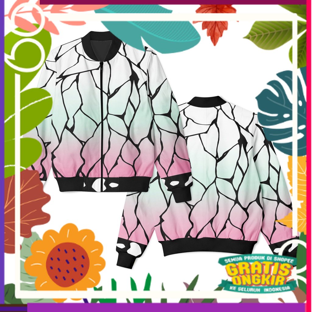 JAKET BOMBER ANIME SHINOBU KOCHO KIMETSU NO YAIBA / white light