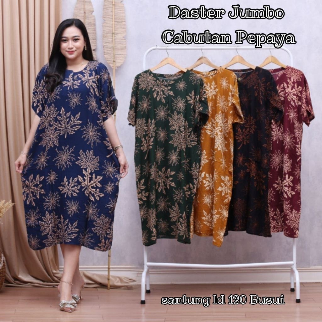 Daster Jumbo MUSICAL LD 130 | Daster Batik Super Jumbo Lengan Pendek Model Kekinian Kancing Depan Busui Motif Terbaru Murah