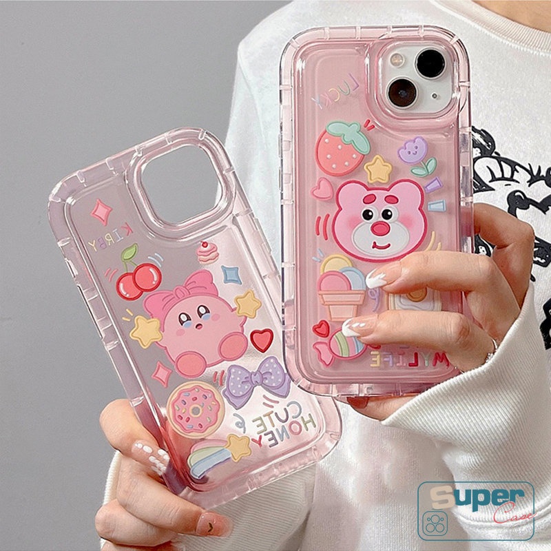 Casing Manyo Beruang Strawberry Lucu Untuk Redmi Note10 11s 9 11 10s Note8 Redmi 10C 12C 9 10 10A 9T 9C A1 NFC 9A POCO F4 Permen Cherry Kartun Kirby Shockproof Airbag Soft Tpu Case