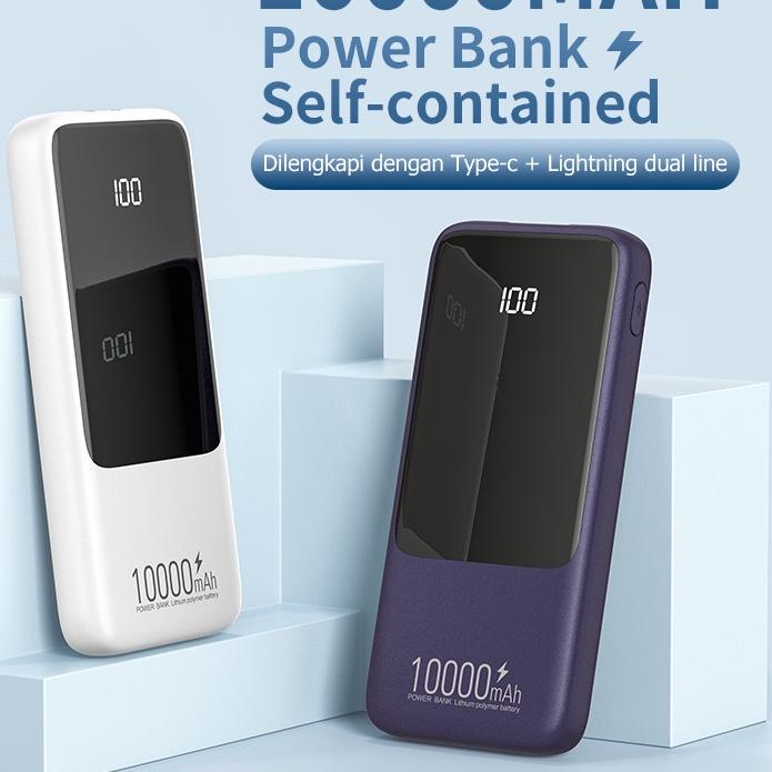 HOT Product BASIKE Powerbank Fast Charging 20000 mah 10000 mAh Power Bank LCD with Kabel Data Type C