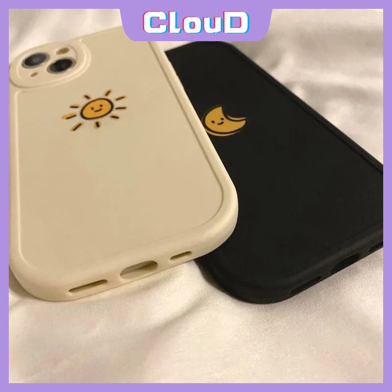 Pasangan Soft Tpu Casing Redmi 10A 10C 9T 10 9A 9 9C PO CO X3 NFC Pro M3 Redmi Note 11 9 10s 9s 10 8 9Pro 11s 10Pro 11Pro+8Pro Mi 12 11 Lite Simple Lucu Bulan Matahari Sarung Cover