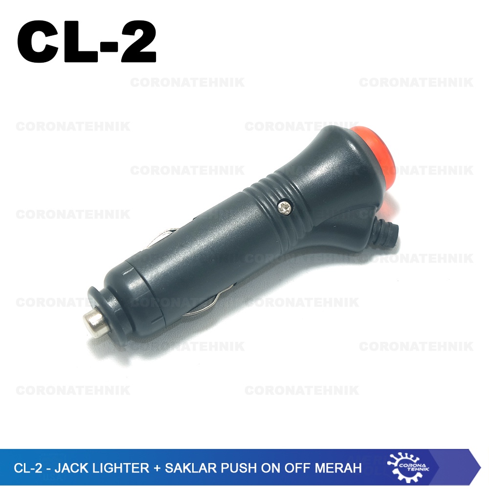CL-2 - Jack Lighter + Saklar Push On Off Merah