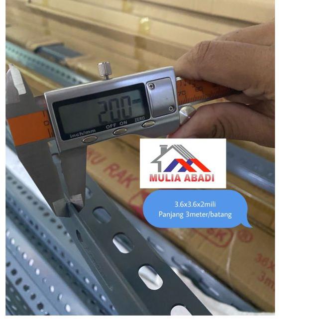 ♟ besi siku lubang 2mili 3meter /siku lubang panjang 3mter 2mili (harga pabrik) ℮