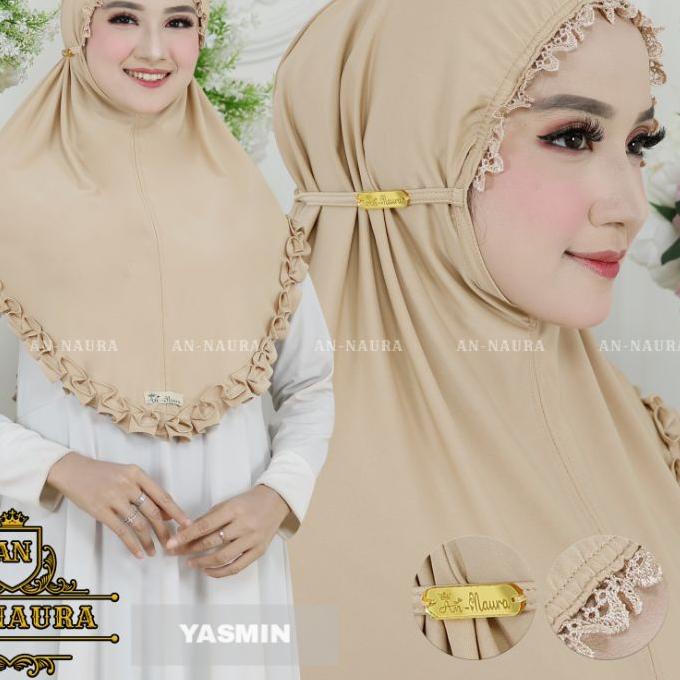● Bergo kerut renda yasmin terbaru - jilbab jersey kerut viral - kerudung jersey renda kerut ♠