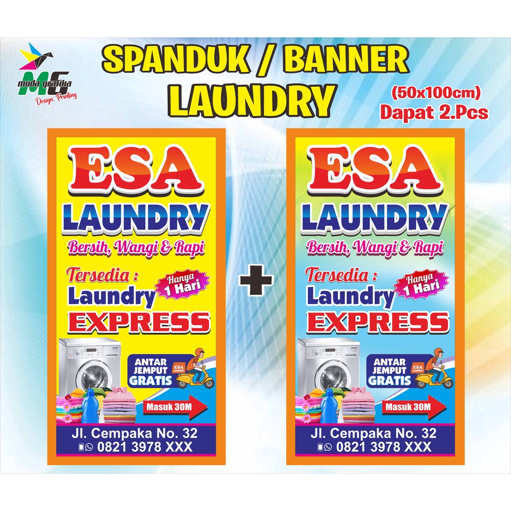 Spanduk Laundry/Banner Laundry 50x100