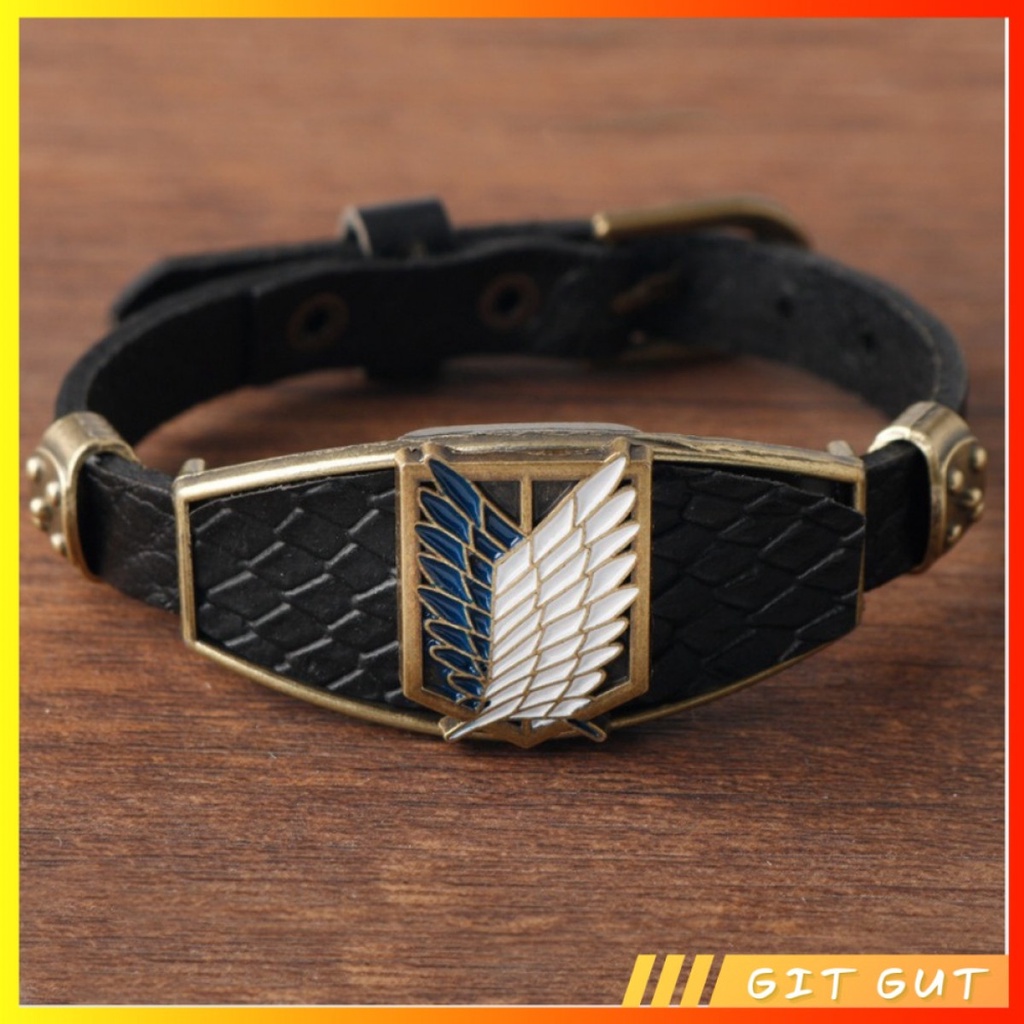 Aksesoris Gelang Adjustable Leather Bracelet AoT Attack On Titan