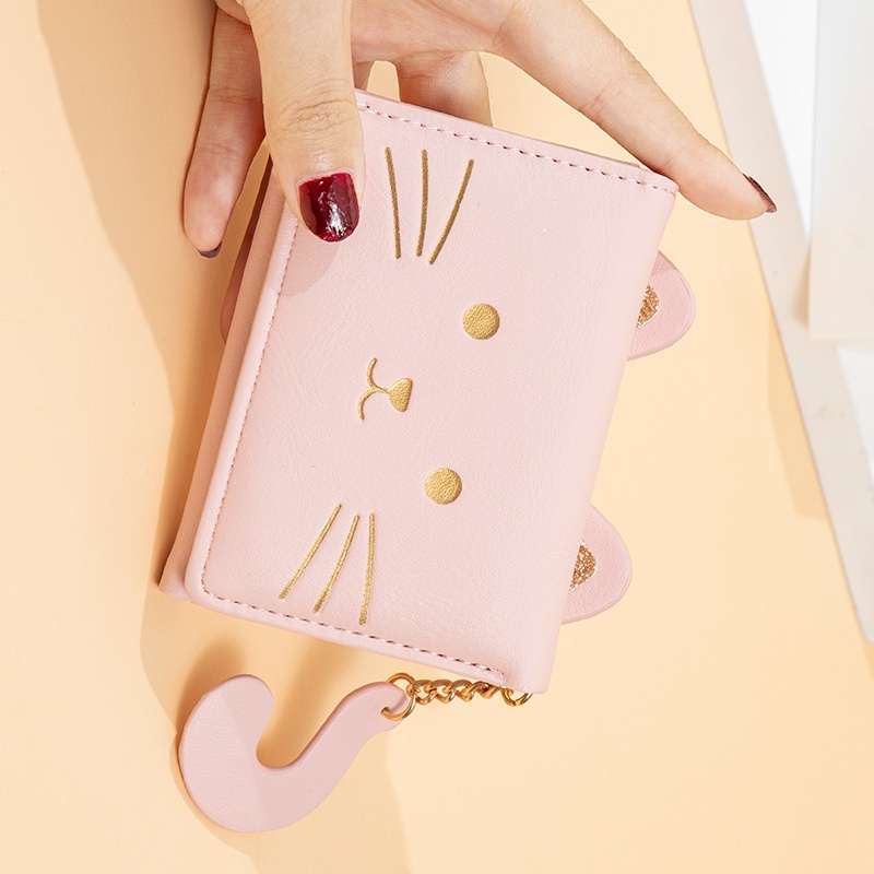 DOMPET LIPAT WANITA MINI KULIT PINK BISGSKY WA649P3 LUCU CEWEK KOREA KARTU UANG KOIN IMPORT MURAH KECIL PENDEK PREMIUM SIMPLE FASHION CEWEK BRANDED BATAM