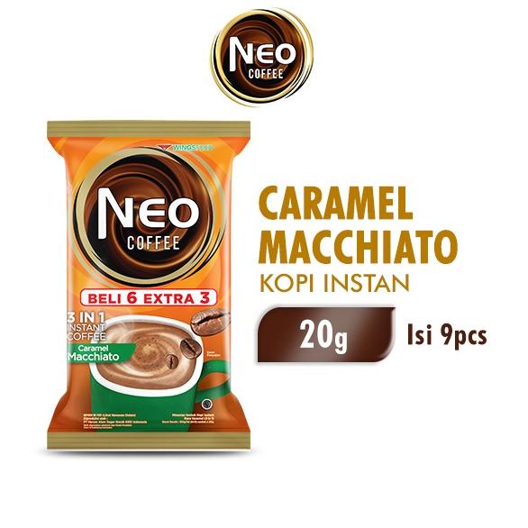 

【flashϟsale】 Neo Coffee Kopi Instan Caramel Machiato 20 gr x 9 (Isi 6+3)