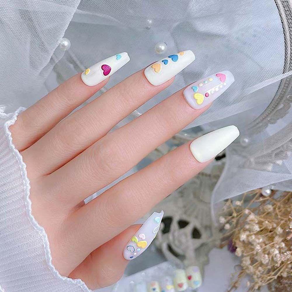 Agustina Hati Stiker Kuku Wanita Korea Dot Titik Cinta Hati Ins Gaya Bintang Berujung Lima Dekorasi Nail Art