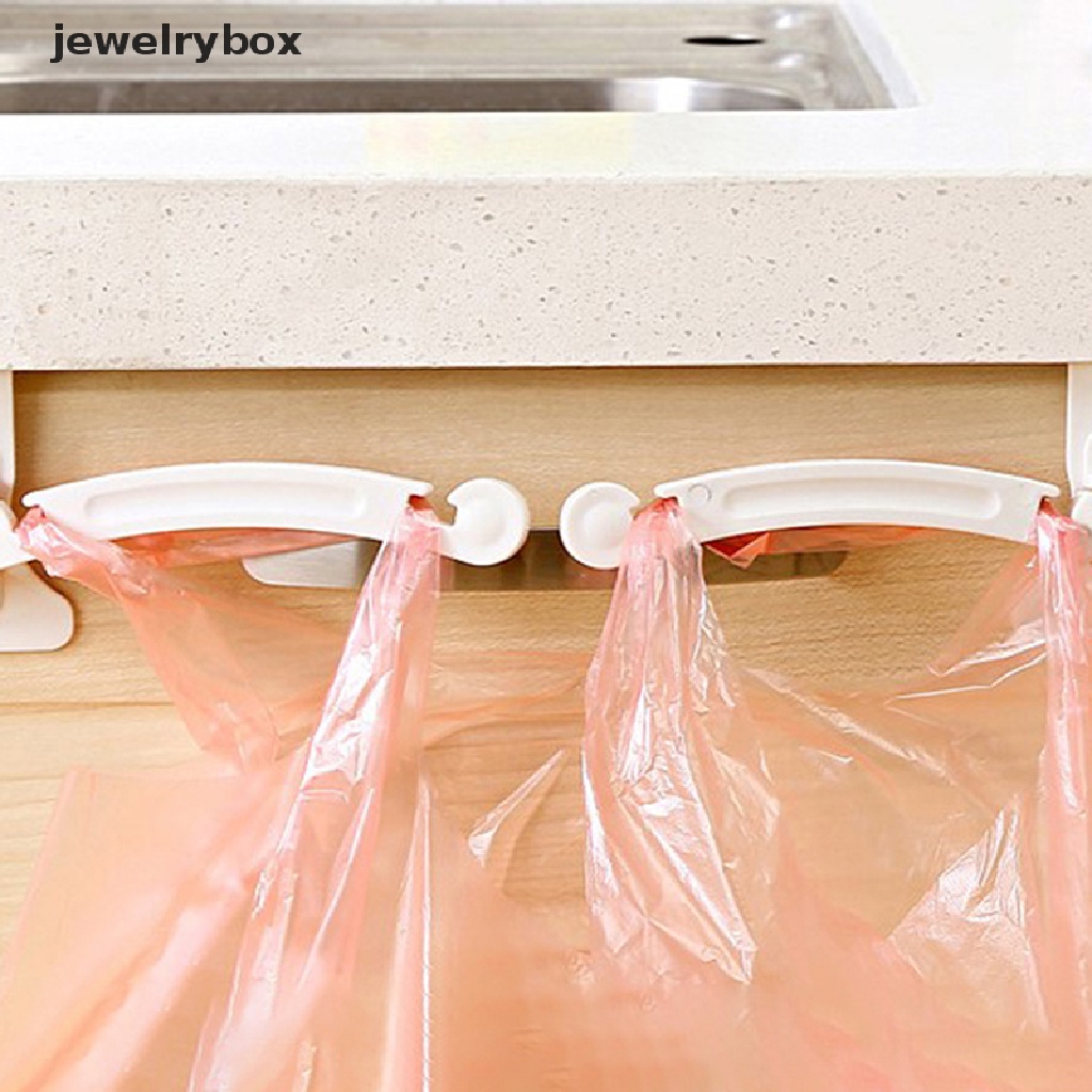 [jewelrybox] 2pcs Rak Gantungan Sampah Plastik Lemari Dapur Kantong Sampah Hook Hanging Holder Butik