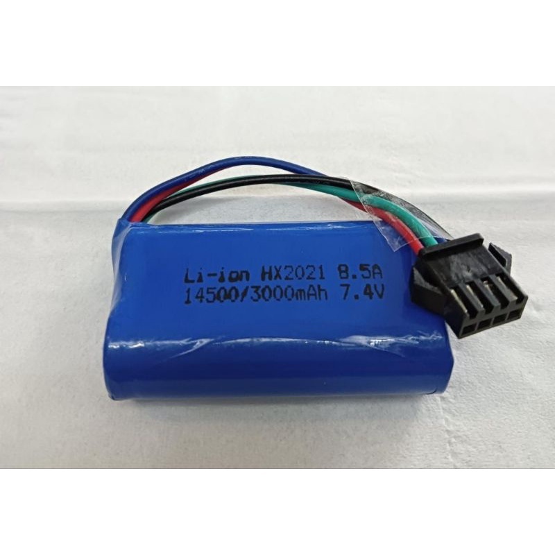 Baterai Mainan Anak/ RC/ Batrai Speaker &amp; Elektronik Lainnya 2X 14500 3000mAh 7.4V Protektor BMS 2S 4.5A SOKET HITAM 4 PIN MURAH