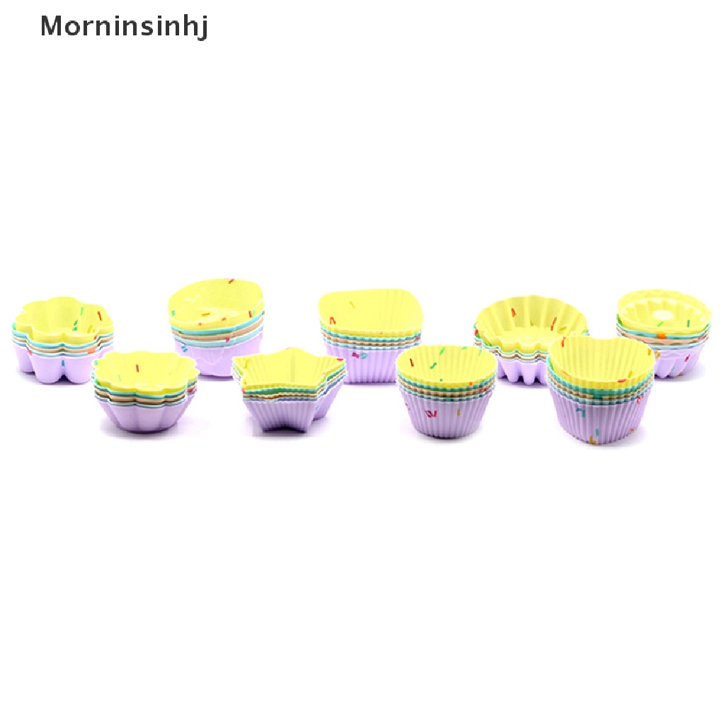 Mornin 5pcs/Set Cetakan Kue Silikon Bentuk Bulat Muffin Cup Cake Baking Molds id