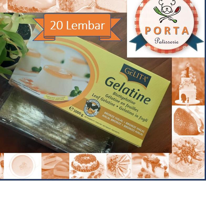 

❋ Gelatin Halal Gelita (20 lembar) utk Panna Cotta Pudding Gyukaku dll ♝
