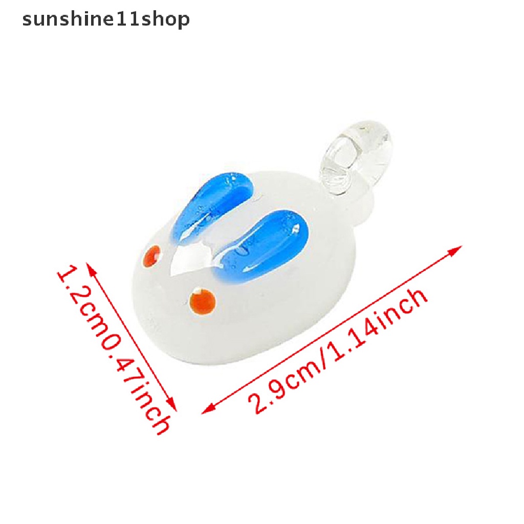 Sho 5pcs Manik-Manik Longgar Kaca Lampwork Bentuk Kelinci Handmade Untuk Membuat Perhiasan Temuan Kerajinan DIY N
