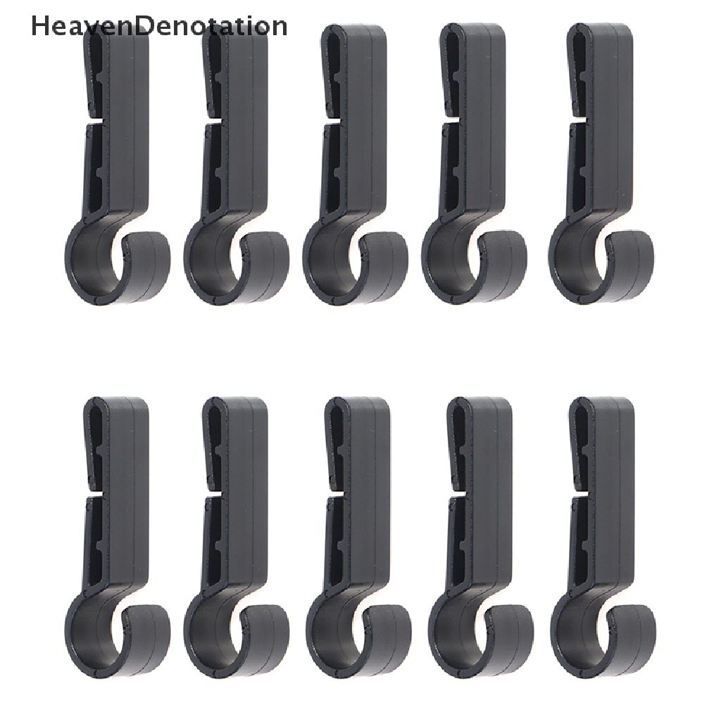 [HeavenDenotation] 10pcs Klip Helm Plastik Lampiran Head Light Clamp Hitam Set Headlamp Hook HDV