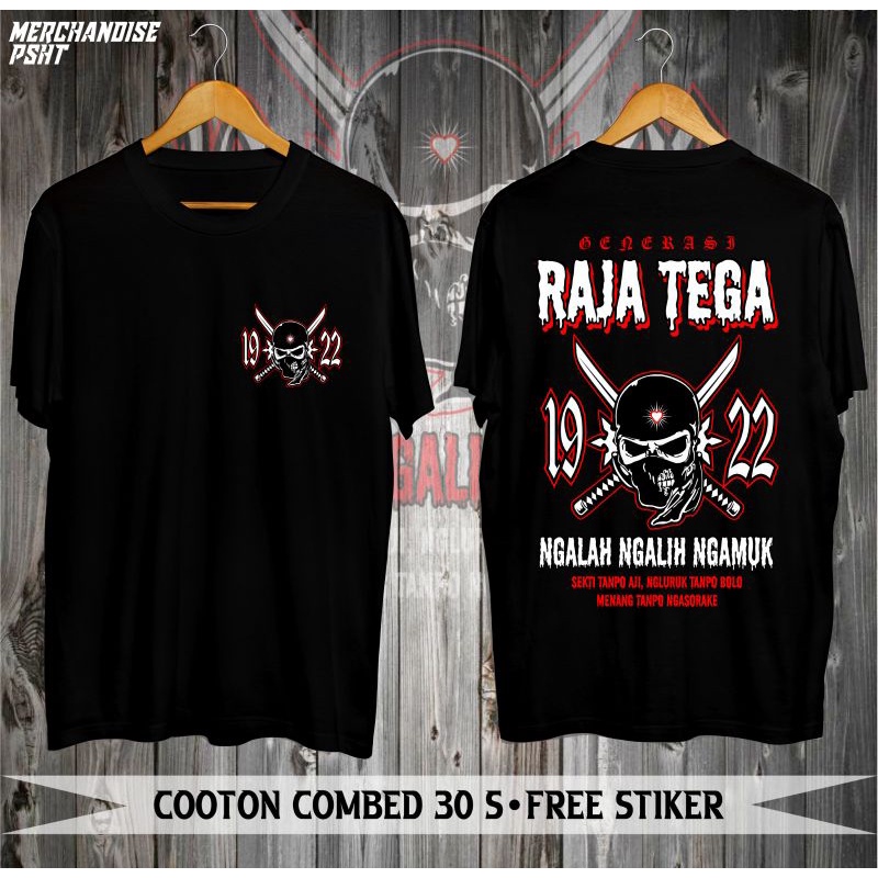 KAOS RAJA TEGA KAOS KOMUNITAS PSHT RAJA DUEL KAOS SH TERATE MOTIF LAWAS TENGKORAK KAOS OBLONG KATUN