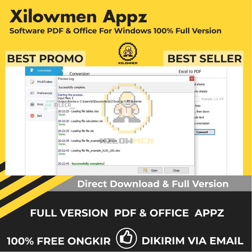 [Full Version]  XLS Excel to PDF Converter Pro PDF Office Lifetime Win OS