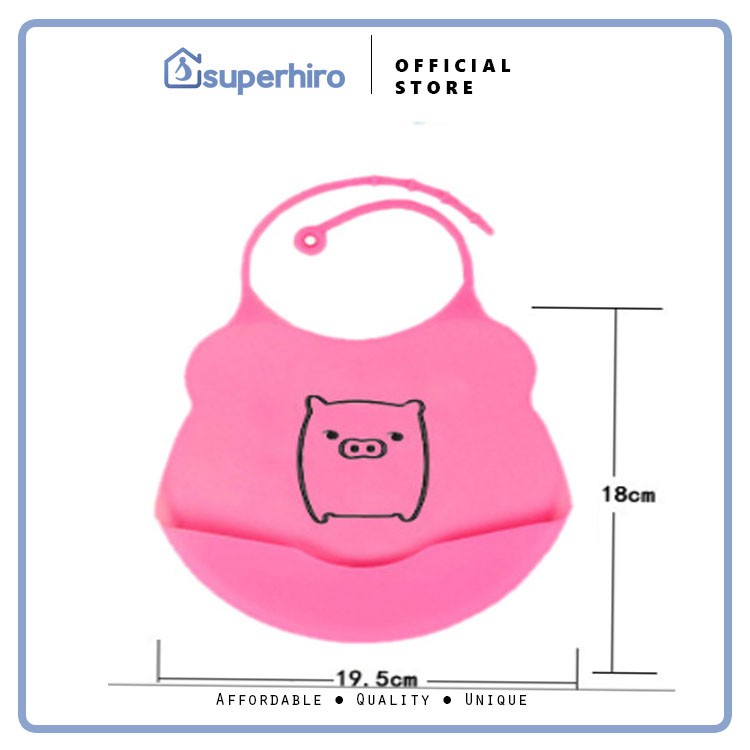 Celemek Makan Bayi Baby BIB Slabber Full Silikon Silicon Karakter