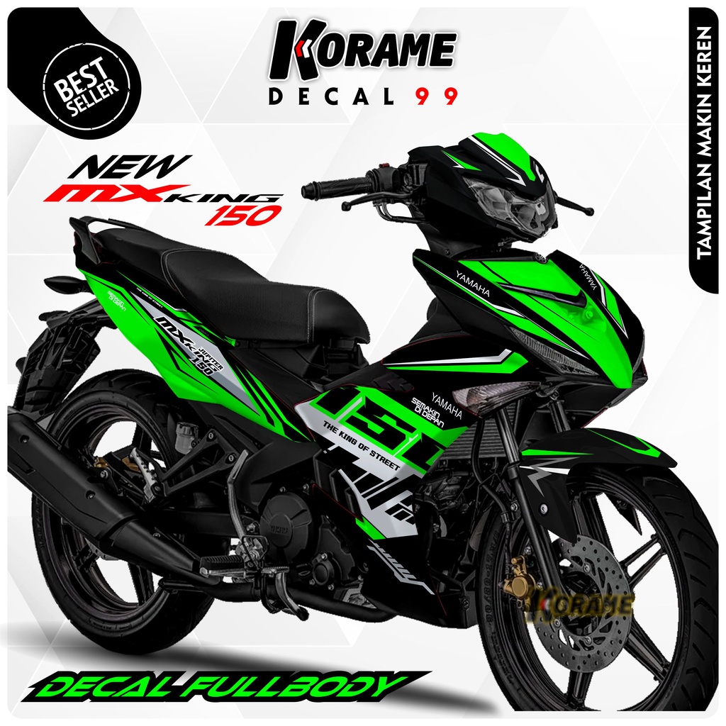 Decal Sticker MX KING NEW 150 - Line Racing Hijau