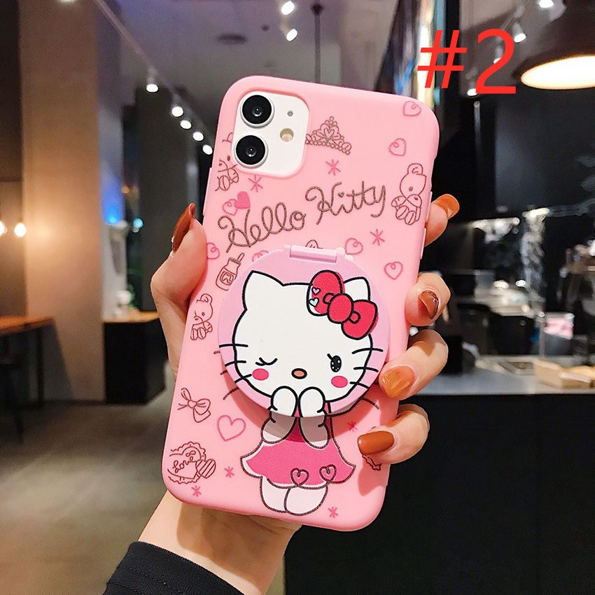 Case Cermin Rias Makeup OPPO A57 A77S A17 A96 A76 A36 A17K VIVO Y21S Y21A Y21E Y21T Y21G Y22S Y35 Y16 Y16 Y02S Redmi 9A 9C 10 Note 9 10 11 Pro Note 10S 11S Hello Kitty Lucu