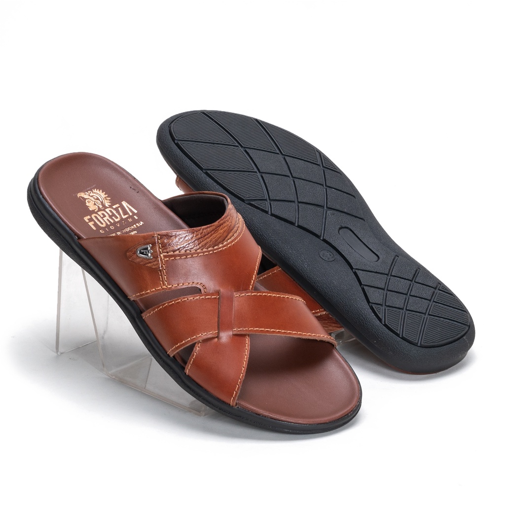 Sandal Pria  Slop Outsole Karet Slop Kulit Asli Premium Flip Flop MS447