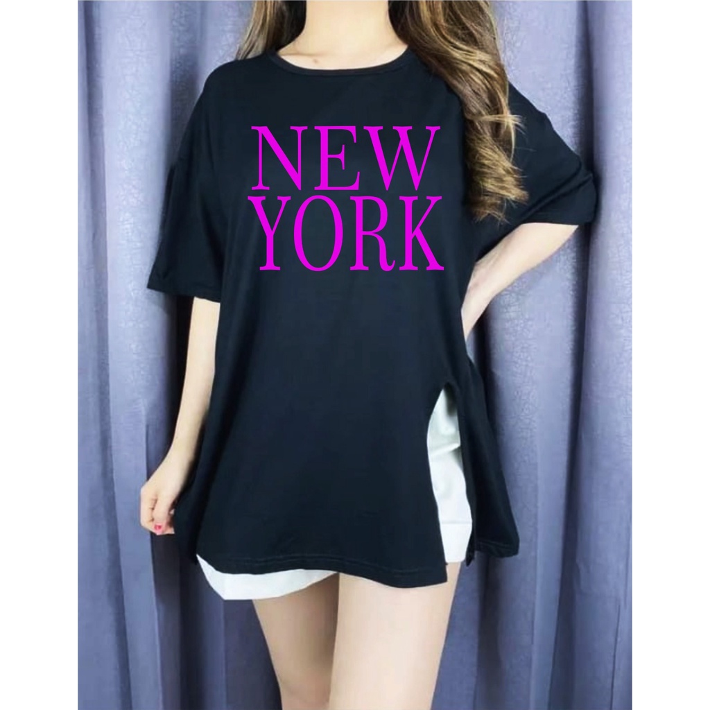 KAOS OVERSIZE NEWYORK BELAH SAMPING KIRI