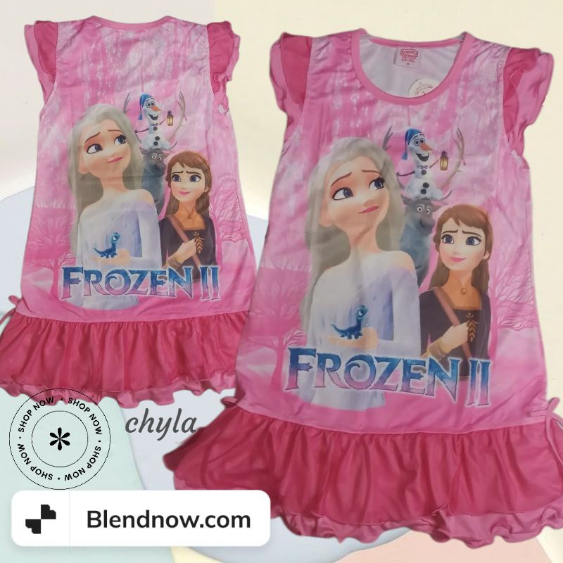 DRESS FROZEN/ DRESS ANAK GAMBAR FROZEN/ BAJU LANGSUNG MOTIF FROZEN/ DRESS ANAK FROZEN