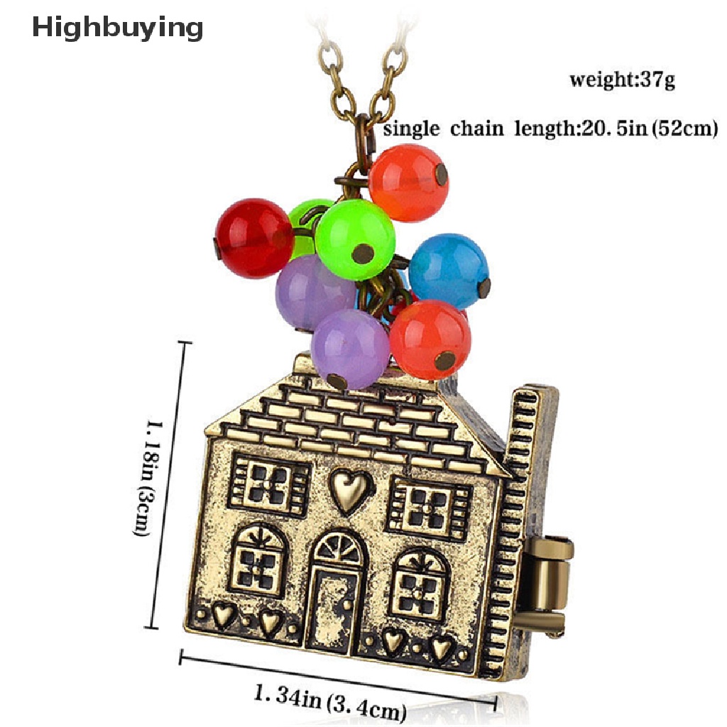 Hbid New House with Balloons Up Movie Chain Pendant Kalung Hadiah Anniversary Antik Glory