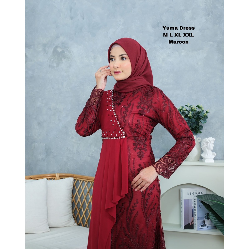 Gamis Pesta Payet Premium || Seragam Pesta Kekinian || Recomendasi Gamis Wisuda || Gamis Murah ~ DVN STYLE