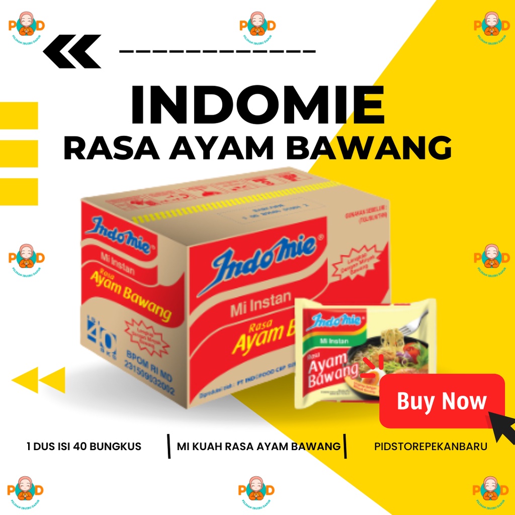 

1 DUS ISI 40 BUNGKUS INDOMIE MI KUAH RASA AYAM BAWANG / 1 KARDUS INDOMIE