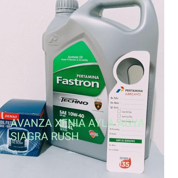 PAKET OLI FASTRON TECHNO 4L + FILTER OLI AVANZA XENIA AYLA CALYA SIAGRA RUSH TERIOS SIRION GRANDMAX 