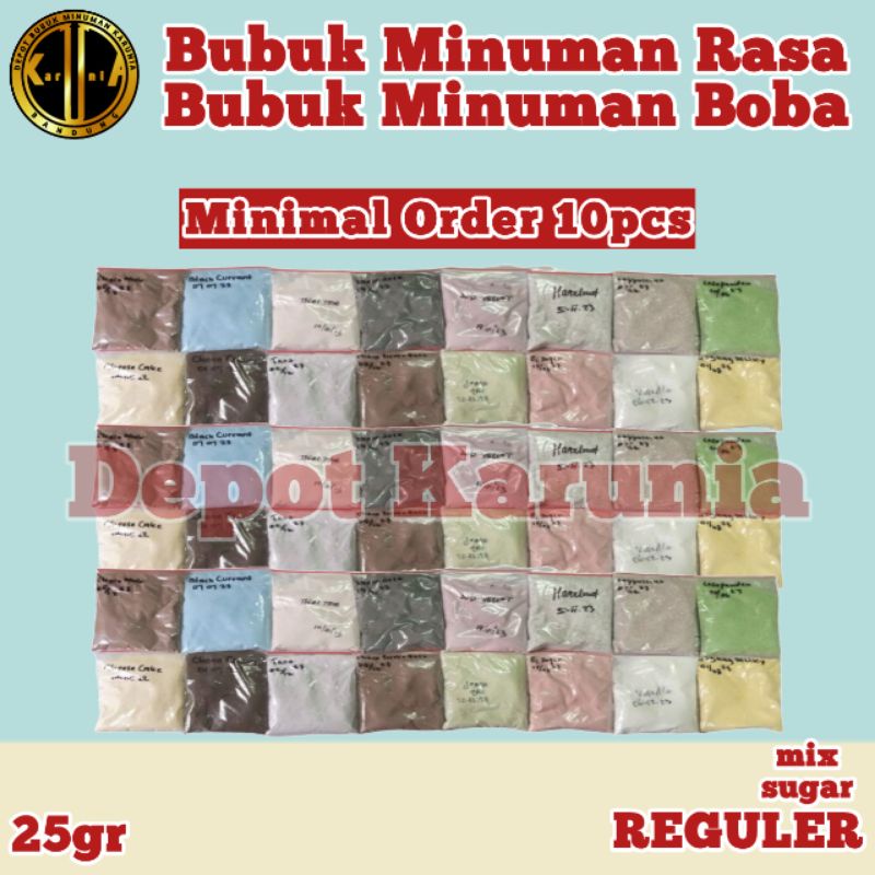 Bubuk Minuman Rasa 25gr Reguler Serbuk Minuman Kekinian Rasa Thai Tea Green Tea