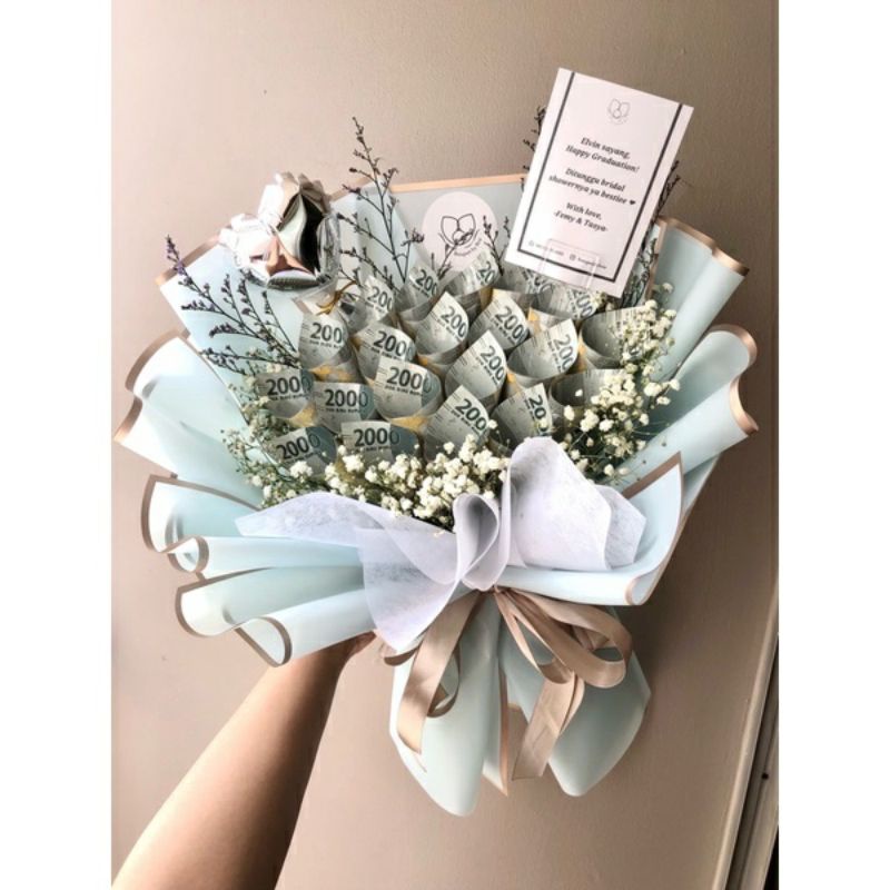 Money Bouquet 2000 20 Lembar/Uang Asli /Hadiah Ulang tahun/Hadiah Anniversary/Graduation