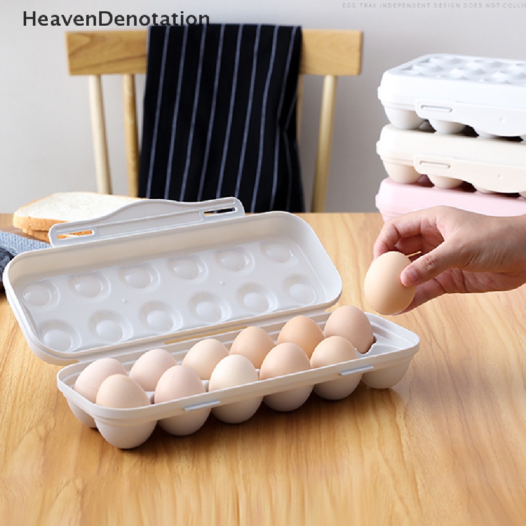 [HeavenDenotation] 12kisi Kotak Telur Portable Tempat Telur Plastik Shockproof Egg Storage Box HDV