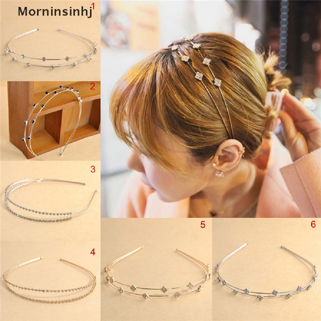 Mornin Fashion Wanita Perhiasan Logam Kristal Berlian Imitasi Headband Head Hair Band2017New id