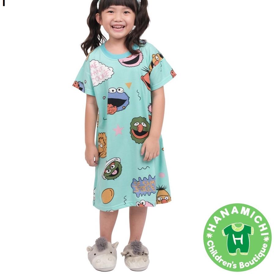 ♧ Hanamichi PITHA Dress Anak Lengan Pendek Full Print ➢