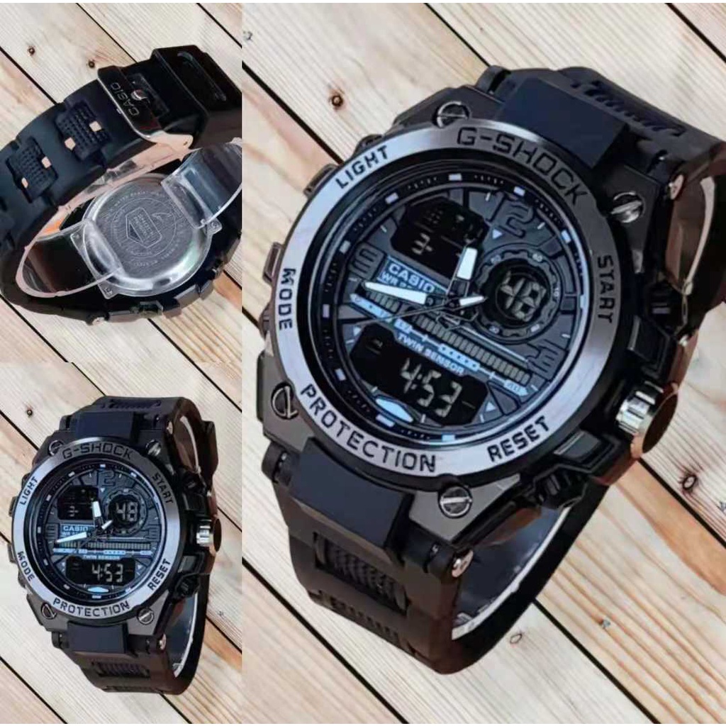 BISA COD!!! Jam Tangan Pria GST8600 Gshock Casio Water Resist - Fullblack FREE BOX