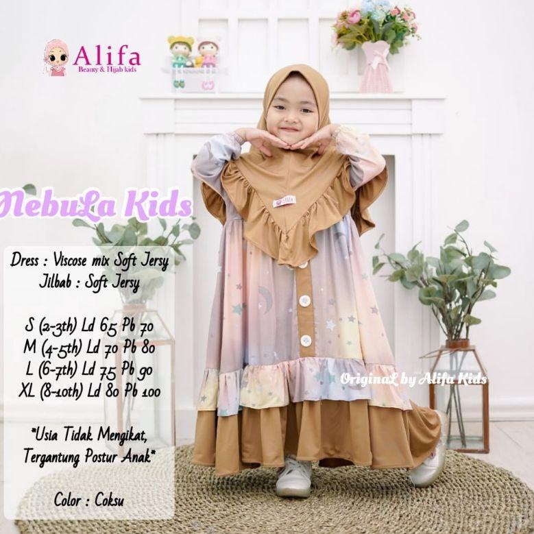KIRANA / EMELIA / NEBULA KIDS BY ALILA - GAMIS KIDS MOTIF SERIES ORIGINAL ALIFA MUSLIM ANAK BAHAN RA