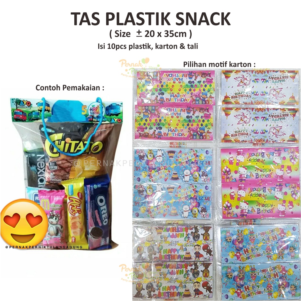 Tas Snack Plastik - Untuk Acara Pesta Ulang Tahun, Tedhak Siten, Syukuran