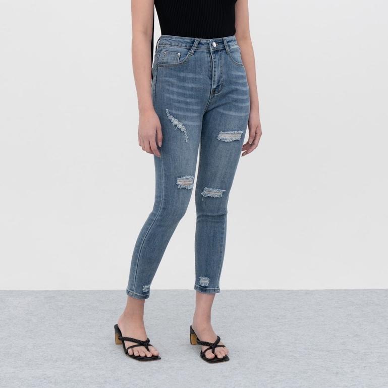 RECOMENDED Jeans 1219 - HW SKINNY JEANS IMPORT WANITA