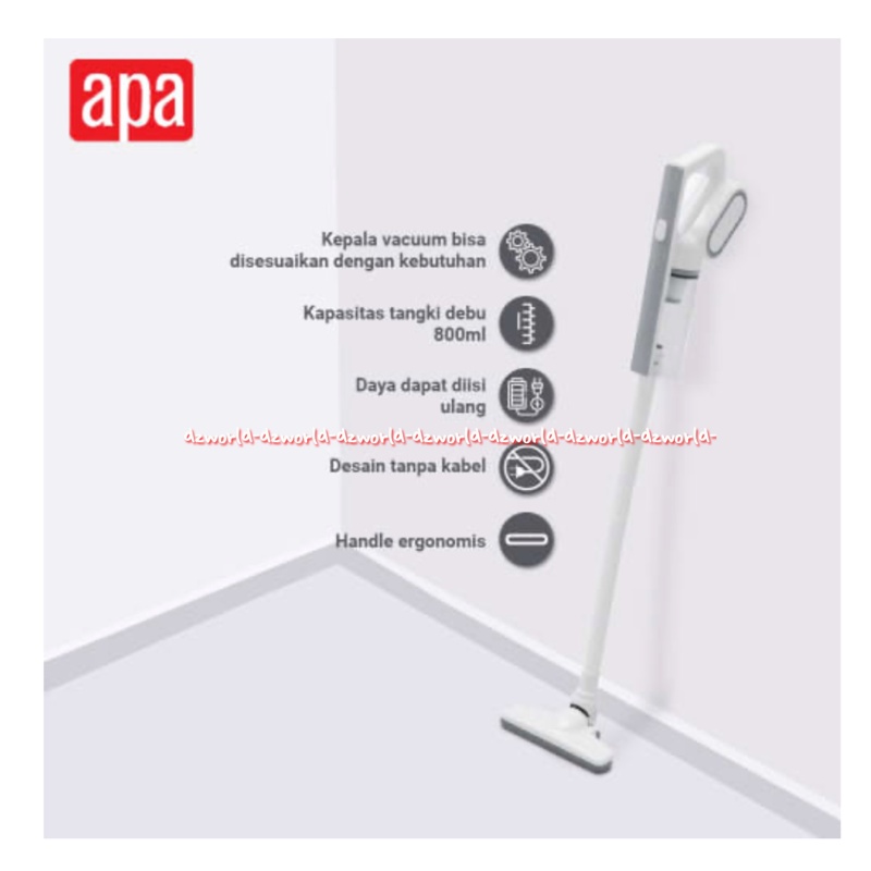 Apa Cordless Vacuum Cleaner With Handle Penghisap Debu Tanpa Kabel Gagang Pegangan Tangkai Panjang Putih Vakum Pembersih Debu Karpet Sofa Cordless 7kpa White