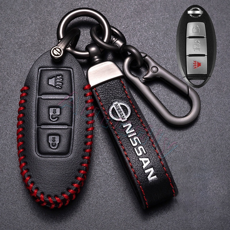 Nissan Pink Leather Key Cover Key Case Untuk Nissan Rogue XTrail T32 T31 Qashqai J11 J10 Kicks Tiida Pathfinder Murano Juke Versa Note Infiniti Navara Keyless Remote Key Holder