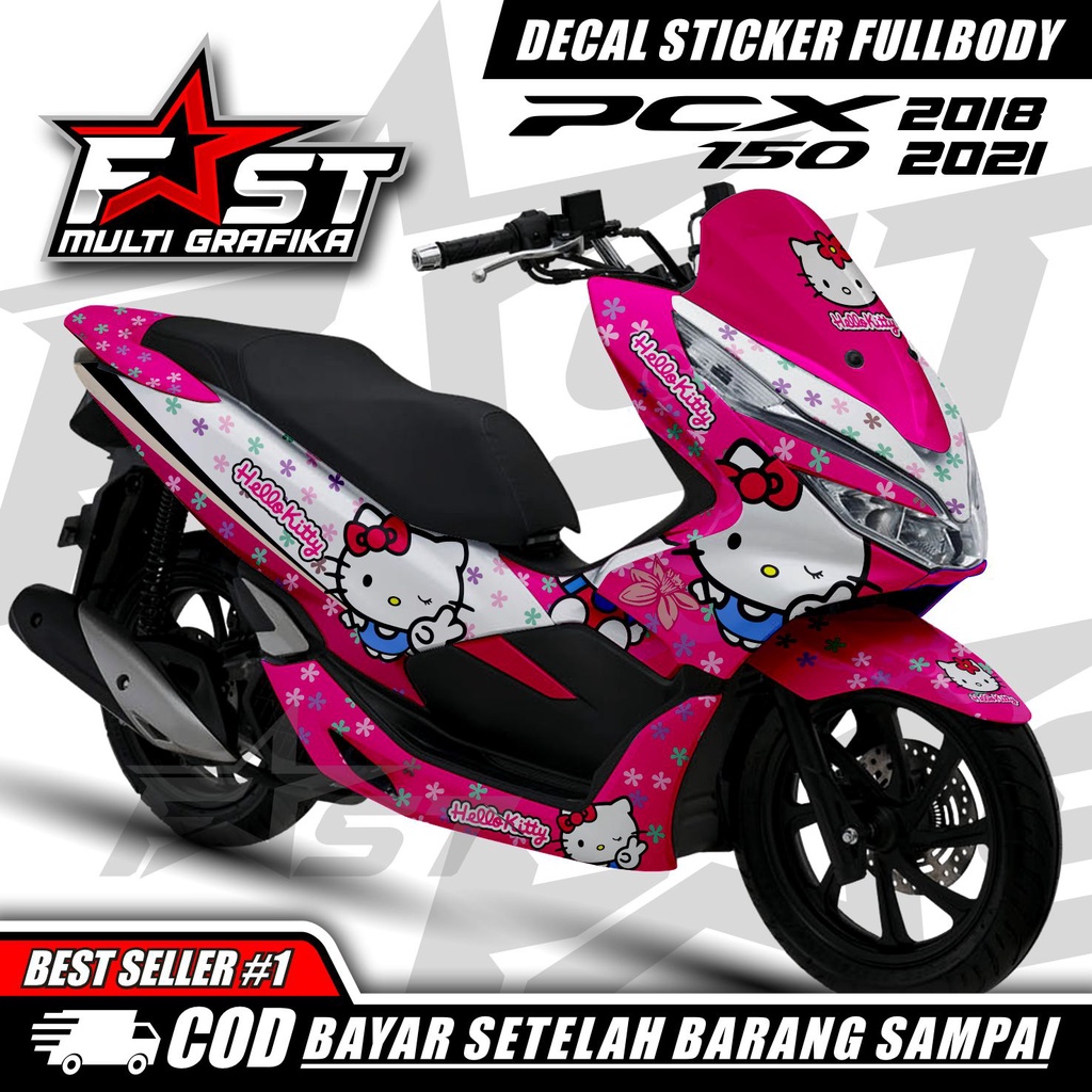New Decal Honda Pcx 150 Full Body Motif Kartun Hello Kitty Terbaru