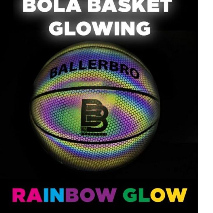 IdUu1U5 BALLERBRO Glowing Basketball size 6 - Rainbow Glow