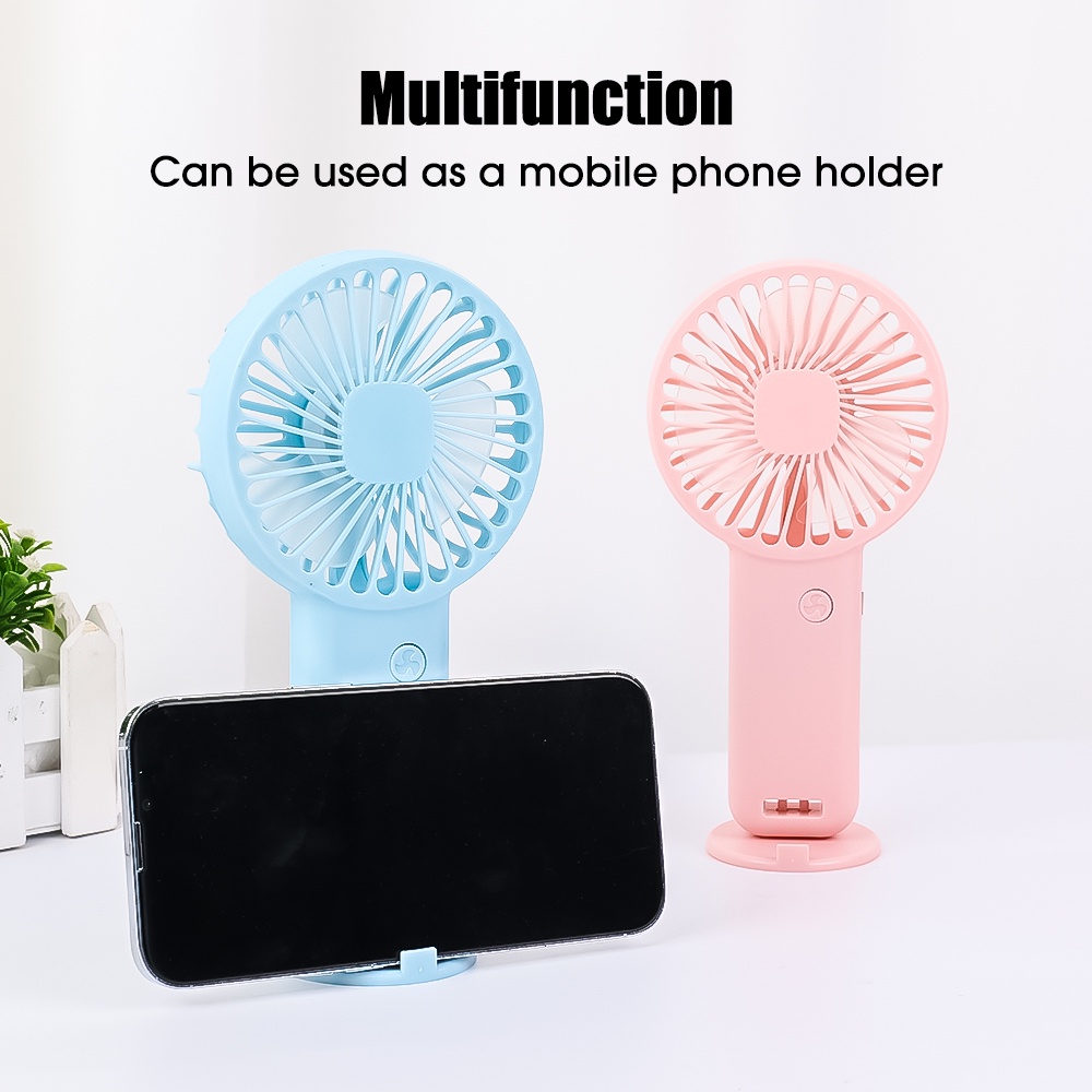 [Unggulan] Rumah Tangga Tahan Lama Kipas Desktop Anak Kartun Lucu Kipas Genggam USB Rechargeable Wireless Cooling Fan Musim Panas Perjalanan Luar Ruangan Kipas Portabel Dengan Stand Telepon