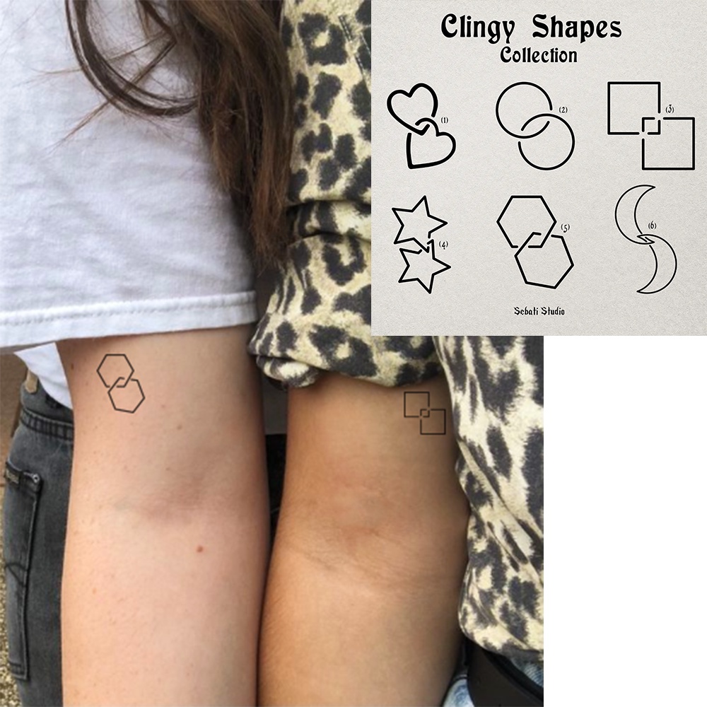 Tattoo Temporary Clingy Shapes Aesthetic | Tato Temporer Waterproof TAHAN AIR Sebati Studio