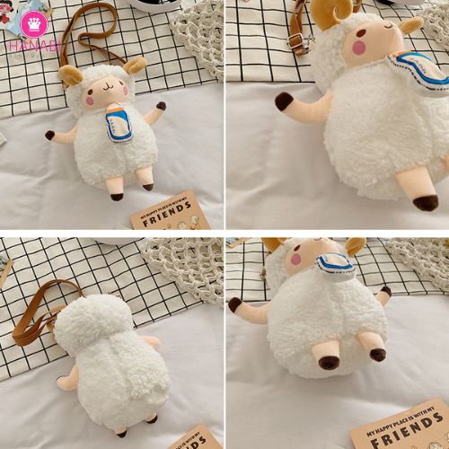 HANABI-tas selempang tas boneka domba SHEEP tas import tas wanita tas jalanjalan bahan plush