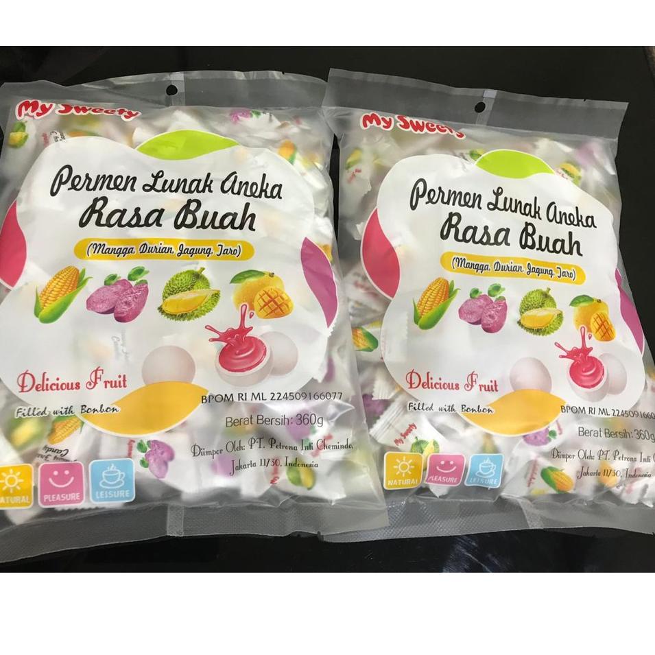 

12.12 FLASH SALE PERMEN LUNAK ANEKA RASA BUAH MANGGA DURIAN JAGUNG TARO MY SWEETY 360 GRAM MAKANAN RINGAN SNACK SOFT CANDY MURAH 